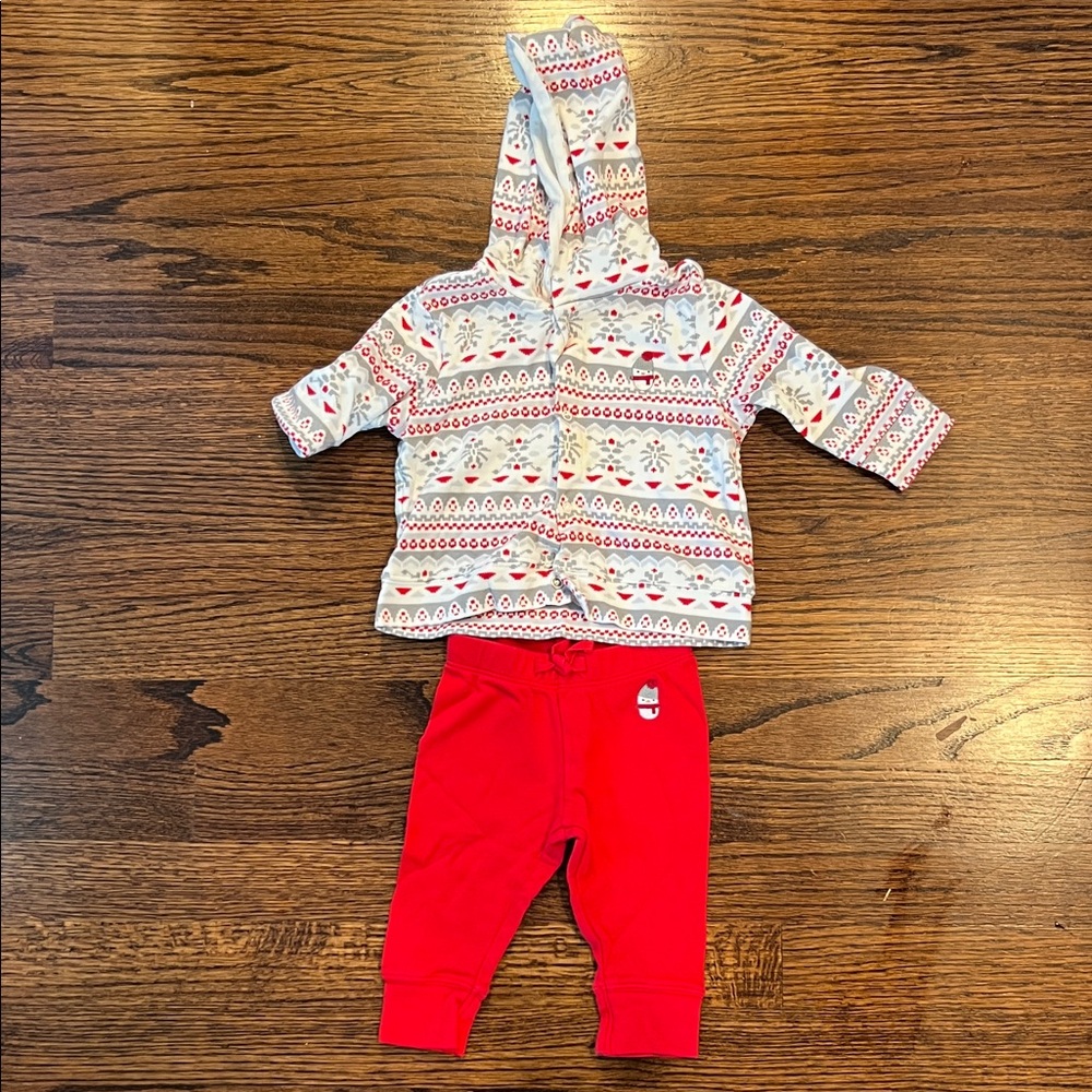 NWOT Gymboree Baby Outfit with Red and Gray Patterns